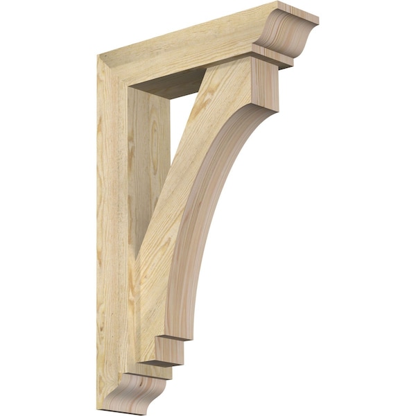Ekena Millwork Imperial Traditional Rough Sawn Bracket w/ Offset Brace, Douglas Fir, 6"W x 22"D x 34"H BKT0604X22X34IMP01RDF - main